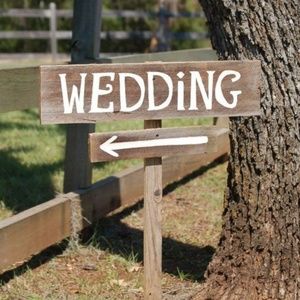 Wooden Directional Wedding Sign